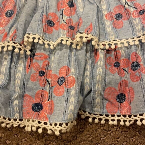 Ele Story Girls Blue Floral Lined Dress - Picture 2 of 7